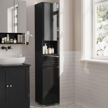 Tall Bathroom Cabinet Narrow Cupboard Storage Unit, 4 of 10