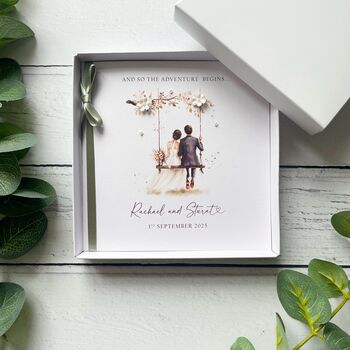 Handmade Wedding Day Card, Romanic Bride And Groom Design, 3 of 6