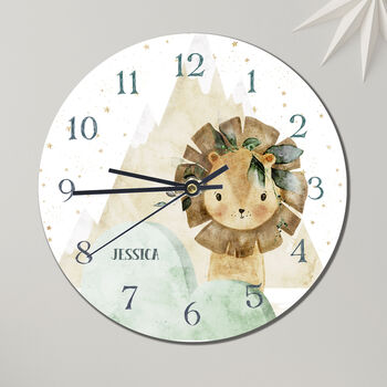 Jungle Lion Personalised Clock, 2 of 6