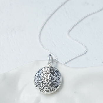 Silver Mandala Fingerprint Locket Necklace, 2 of 7