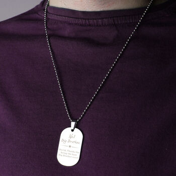 Personalised No.One Stainless Steel Dog Tag Necklace, 4 of 7