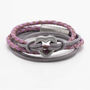 Woman's Personalised Pink Wrap Leather Remembrance Bracelet For Ashes, thumbnail 5 of 10