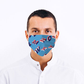 Unisex Alphabet Design Fabric Face Mask, 2 of 4