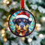 Rottweiler In Santa Hat Suncatcher Decoration, thumbnail 4 of 6