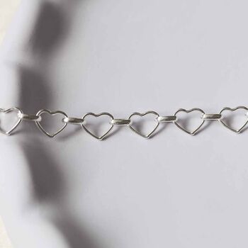 Sterling Silver Heart Link Bracelet, 2 of 4