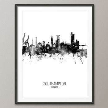 Southampton Skyline Portrait Print And Box Canvas, 4 of 5