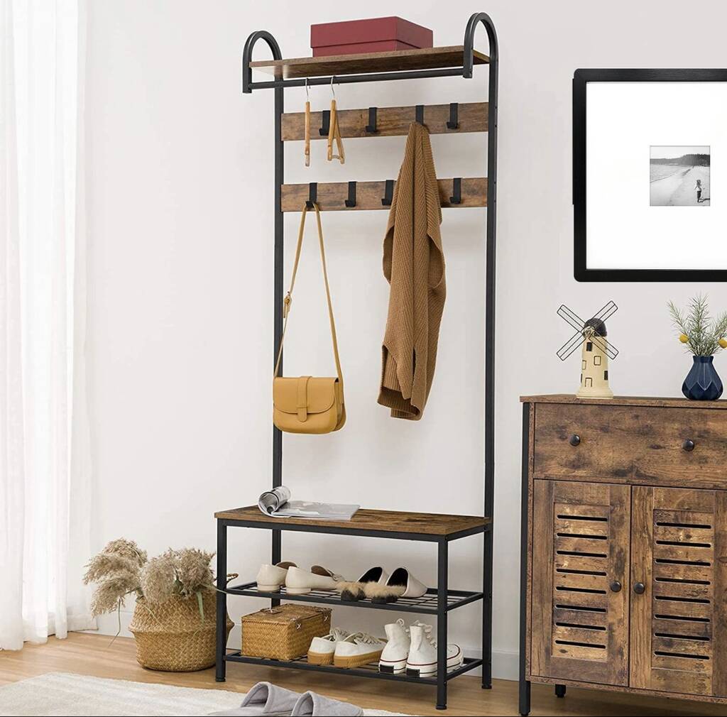 Industrial Coat And Shoe Rack By Bow and Blossom