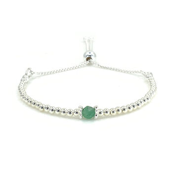 Silver Emerald May Birthstone Bracelet, 3 of 11