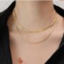 14 K Gold Plated Flat Snake Chain Choker, thumbnail 1 of 6