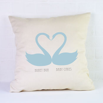 Personalised Valentines Cushion / Swans, 2 of 2