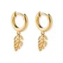 18ct Gold Plated Palm Leaf Huggie Hoop Earrings, thumbnail 3 of 8