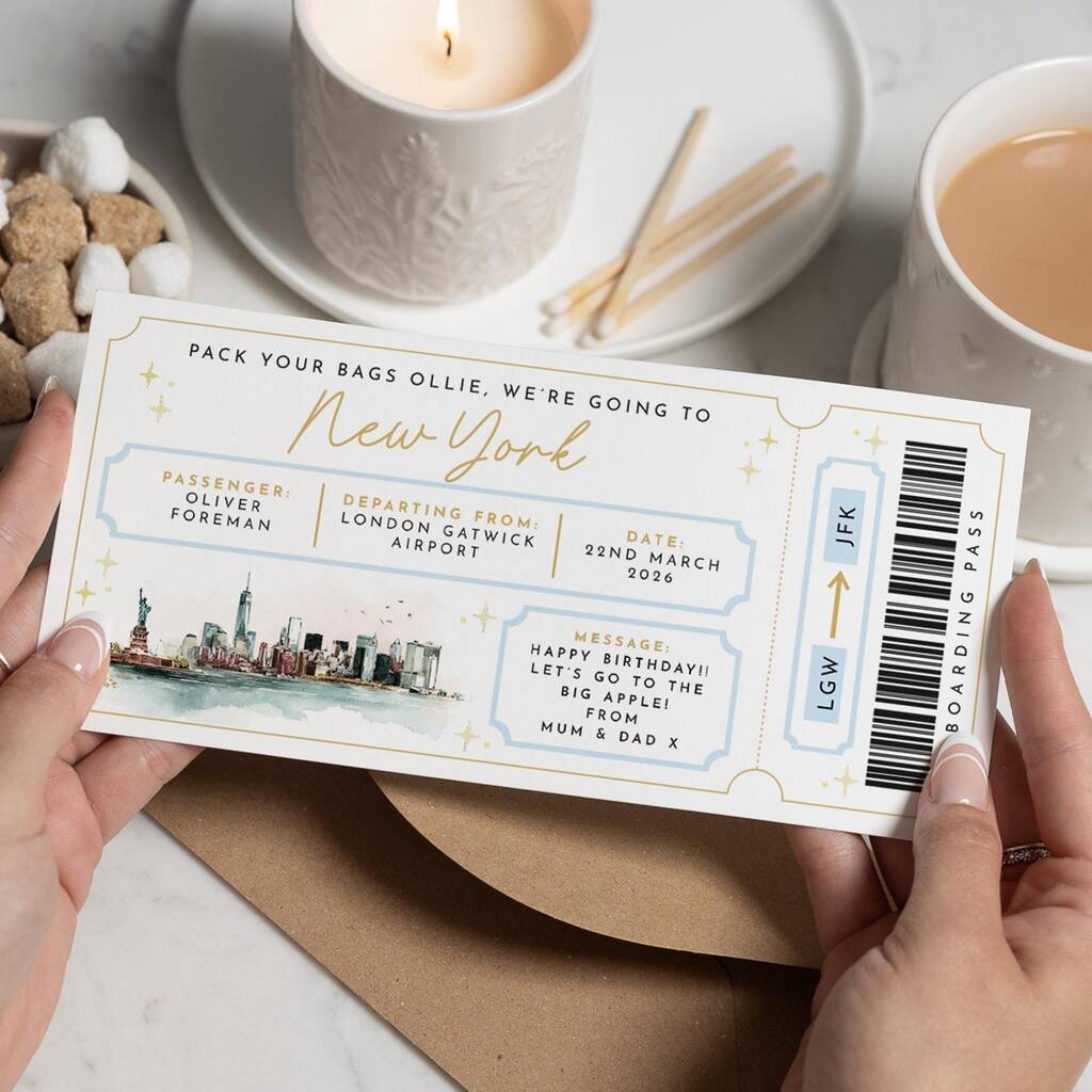 Personalised Holiday Reveal Trip Boarding Pass Voucher, 1 of 4