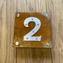 Double Layer Corten Steel House Number, thumbnail 3 of 12