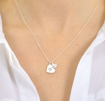 Mother And Child Sterling Silver Initial Necklace, 8 of 8
