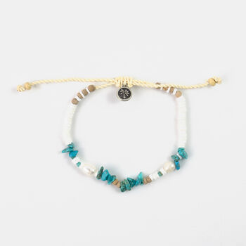 'Love Is Here' Natural Stone, Pearl And Shell Anklet, 7 of 9