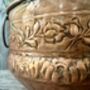 A Floral Embossed Vintage Style Copper Planter With Brass Ring Handles, thumbnail 9 of 11