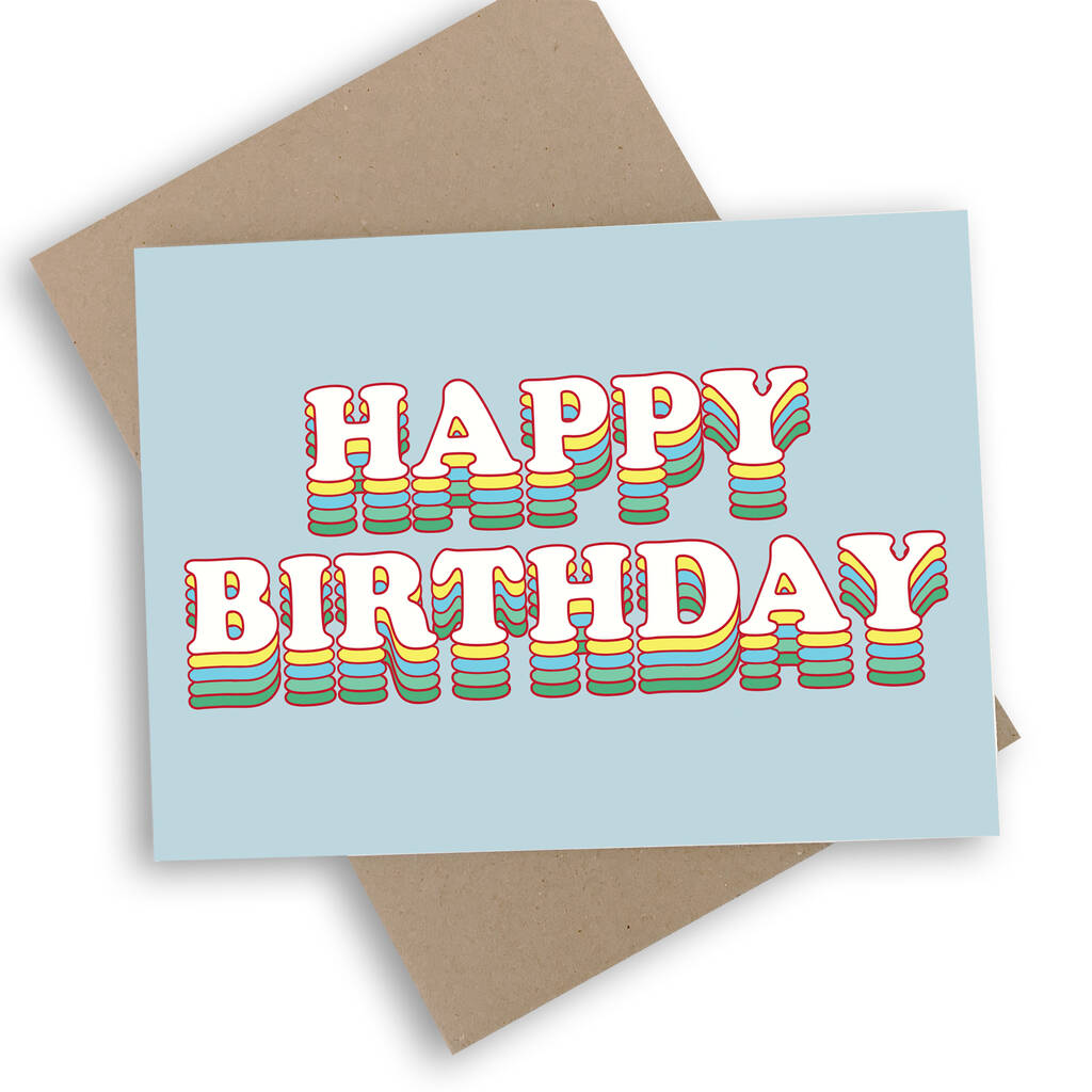 Happy Birthday Blue Layer Cake Card By Mimi & Mae