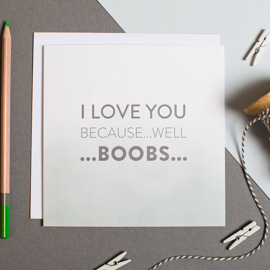 Boobs Funny Valentines Card By I Am Nat
