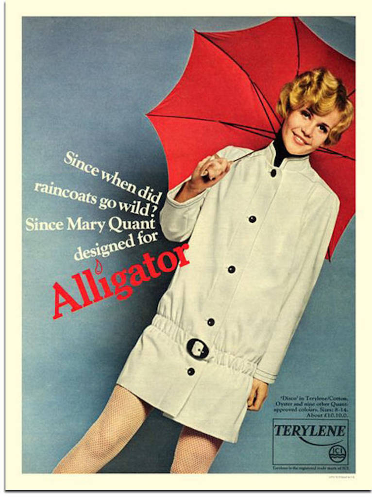 retro 1960s alligator raincoat mary quant advert print by i love retro