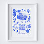 Scenes Of Rome, Italy Blue Tile Inspired Travel Print, thumbnail 10 of 12