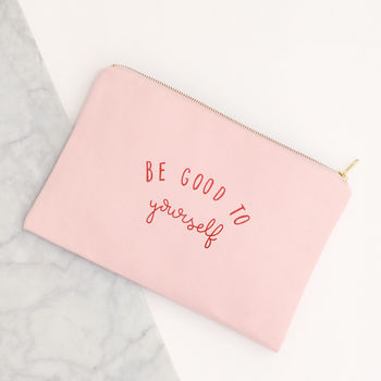 'Be Good To Yourself' Blush Pink Pouch, 6 of 7