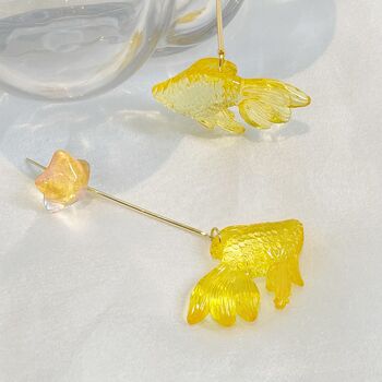 Glimmering Goldfish Earrings, 3 of 5