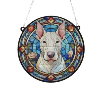 English Bull Terrier Stained Glass Effect Suncatcher, 3 of 3