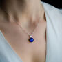 Sapphire Blue Glass And Sterling Silver Necklace, thumbnail 5 of 12