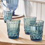 Set Of Four Sapphire Blue Glass Tumblers, thumbnail 1 of 7