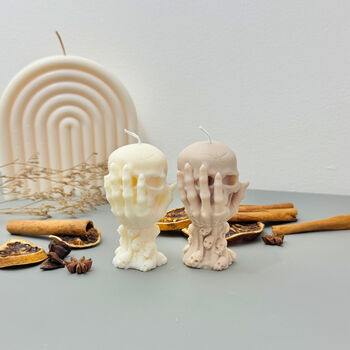 Gothic Skull In Hand Candle Halloween Decoration, 4 of 10
