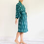 Cotton Wrap Kimono In Green Ikat Weave, thumbnail 4 of 7