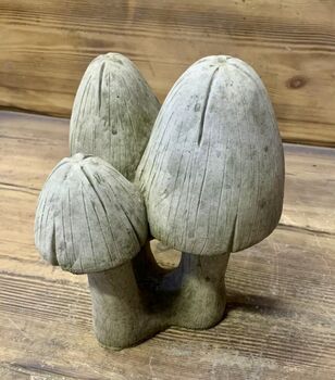 Stone Mushrooms Set Of Three On A Base, 4 of 6