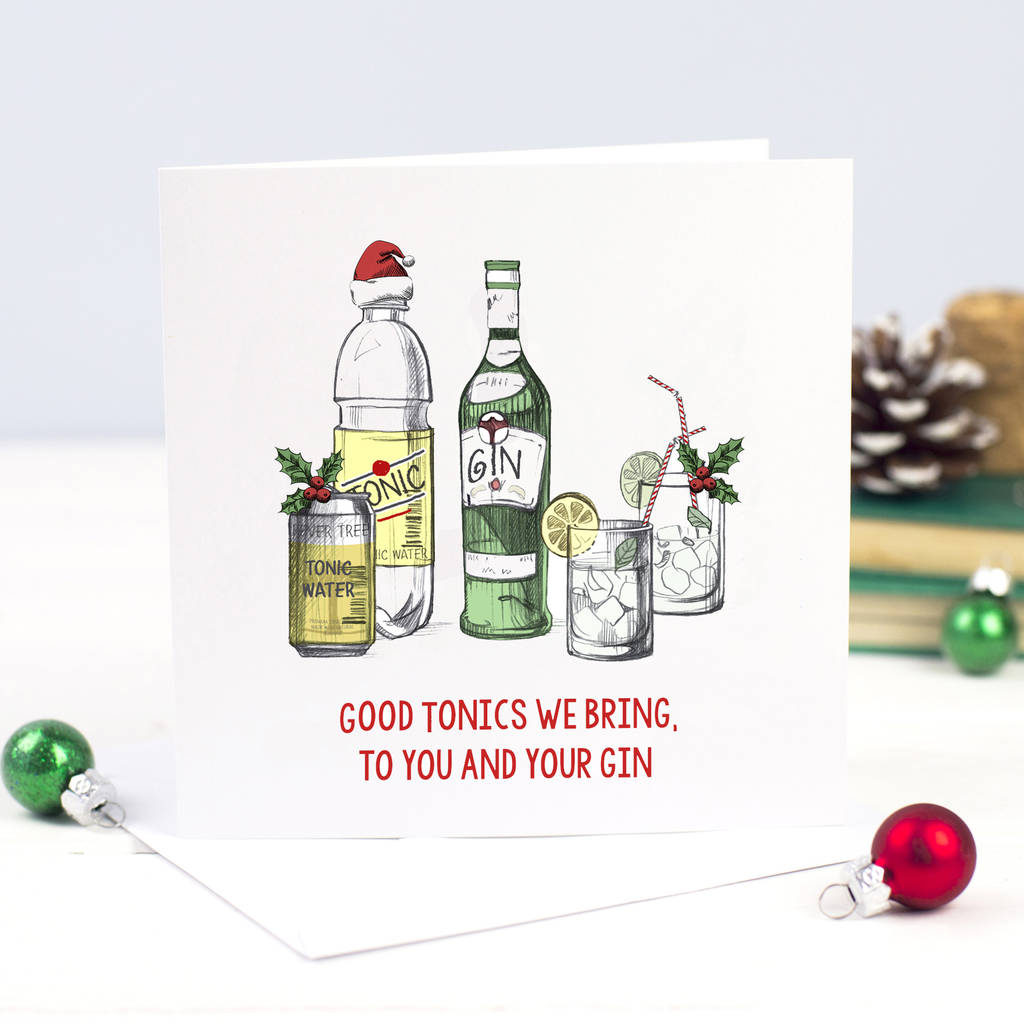 Brainbox Candy funny humorous 'Better Be Gin' xmas postcard quirky modern 