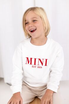 Christmas Mama Est Embroidered Personalised Sweatshirt With Optional Matching Mini, 9 of 12