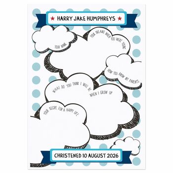 Personalised Christening Guest Book Card, 5 of 5