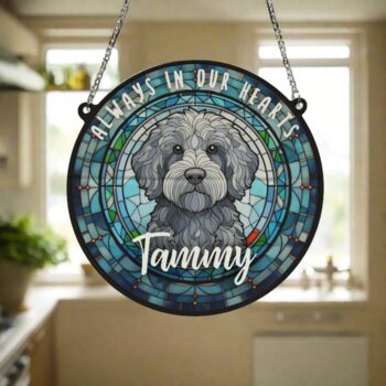 Labradoodle Grey Memorial Suncatcher, 4 of 6