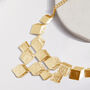 Gold Colour Cube Design Cascading Geometric Necklace, thumbnail 1 of 3