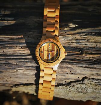 Bamboo Rambler Watch With Bamboo Strap, 4 of 7