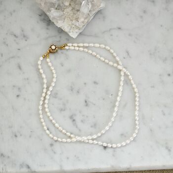 Double Strand Pearl Freshwater Pearl Necklace, 4 of 6