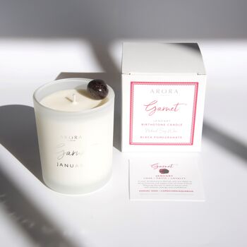 January Birthstone Garnet Crystal Candle, 3 of 6