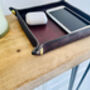 Personalised Leather Desk Coin Tray, Chocolate Brown, thumbnail 9 of 12