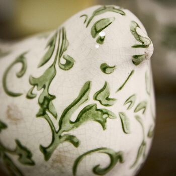 Set Of Two Irina Green Botanical Bird Ornaments, 4 of 8