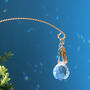 Crystal Drop Plant Hanger With Gold Feather Charm, thumbnail 1 of 8