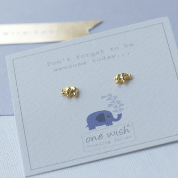 Elephant Awesome Stud Sterling Silver Earrings, 4 of 10