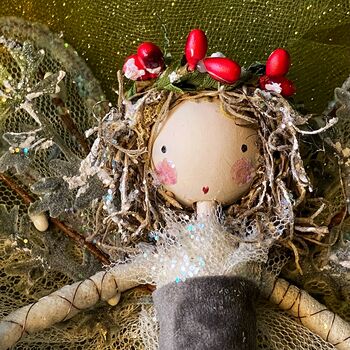 Enchanted Christmas Woodland Berry Fairy Treetopper, 3 of 12