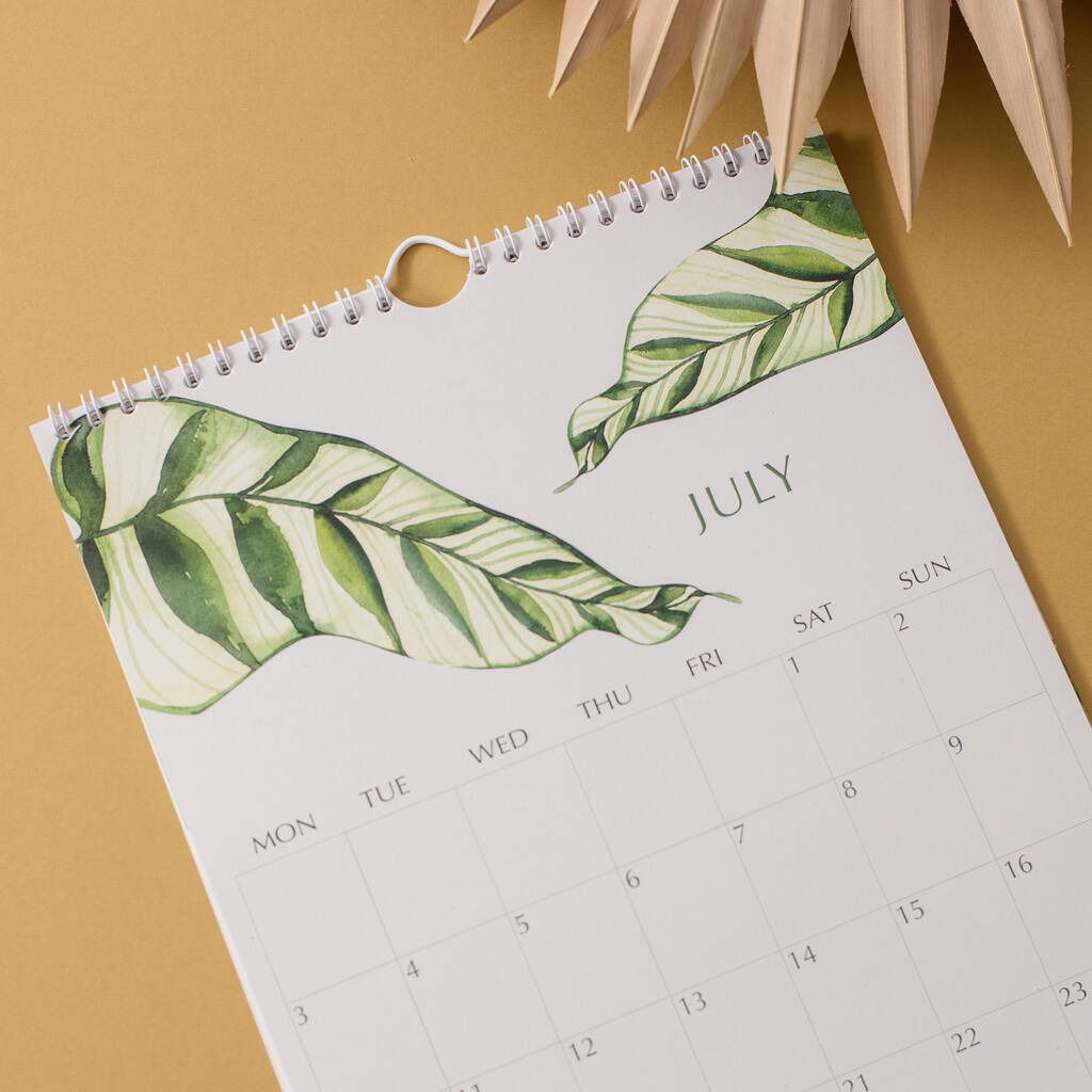 2023 Tropical Greenery Wall Calendar | A4 Calendar By Once Upon a