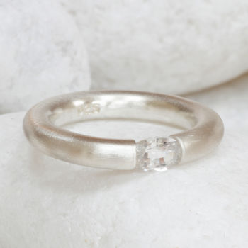 Satin Silver Birthstone Ring, 12 of 12
