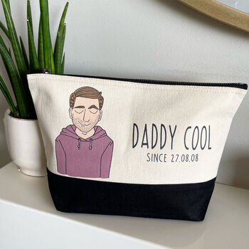 Personalised 'Daddy Cool' Cotton Canvas Washbag, 2 of 6