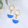 Maggie Blue White Polymer Clay Earrings, thumbnail 1 of 4