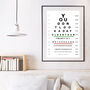 Personalised Milestone 30 Birthday Eye Chart Art Gift, thumbnail 1 of 3